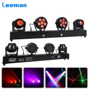 2X40W Beam Moving Head 6X8W Par Light White Strobe Green Laser 4in1 Stand Dj Disco Effect Stage Lighting DMX Music Nightclub