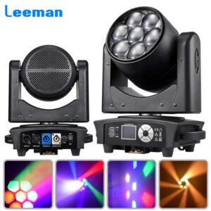 7x40W RGBW 4IN1 LED Bee Eye Zoom Moving Head Light Dmx 512 23/35/51Ch Stage Lights CTO Dyeing Beam Zoom Effect Lighting