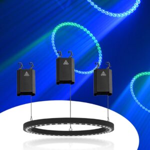 800W Kinetic Beam Ring Lighting Kinetic LED Beam Ring Kinetic Beam Ring DMX Winch Stage Led Lifting Led circle ring light For Nightclub Party