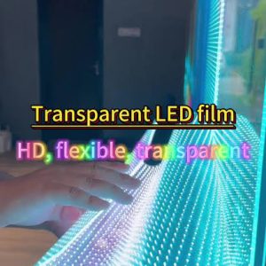 Adhesive P6 LED Flexible Transparent Film Screen 1000x240 | High Brightness Pixel Pitch 6mm Soft Adhesive Transparent LED Film Display 1000x400