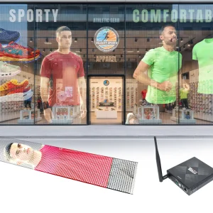 Leeman Self-Adhesive Transparent LED Film Screen 240x1000 | P4 Flexible LED film screen price